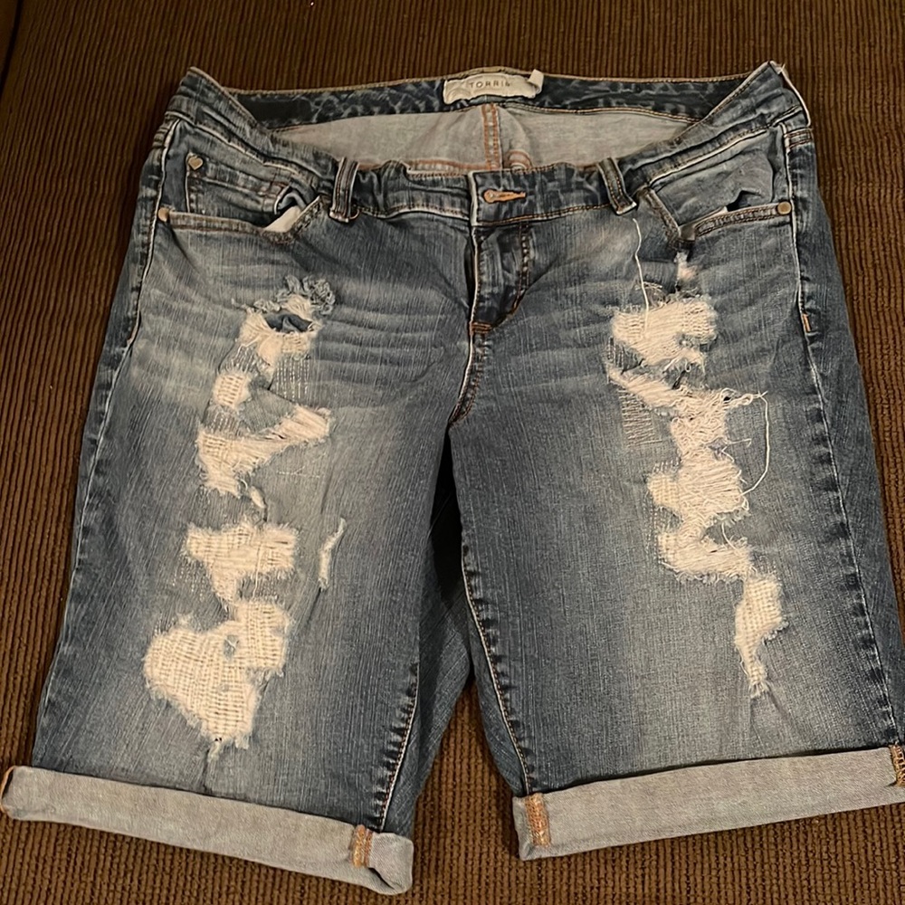 Distressed Denim Shorts